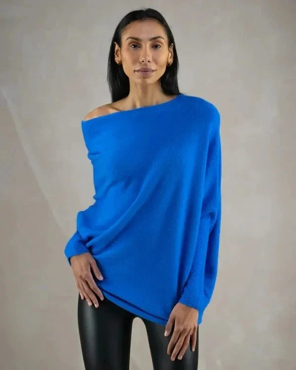 Valentina | Damen Off-Shoulder Pullover – Stilvolles asymmetrisches Design für jeden Anlass