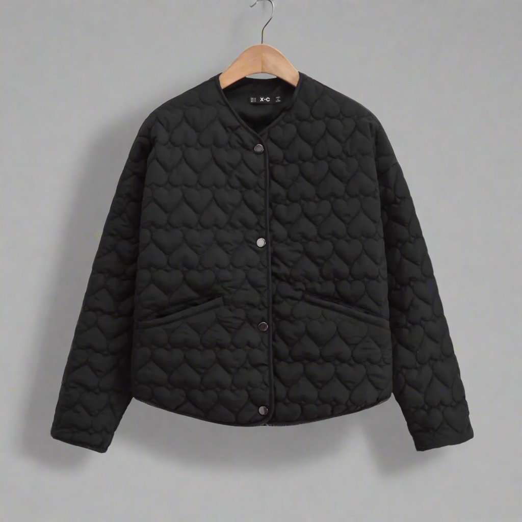 Quiltex | Gequiltete Damenjacke mit stilvollem Herzmuster