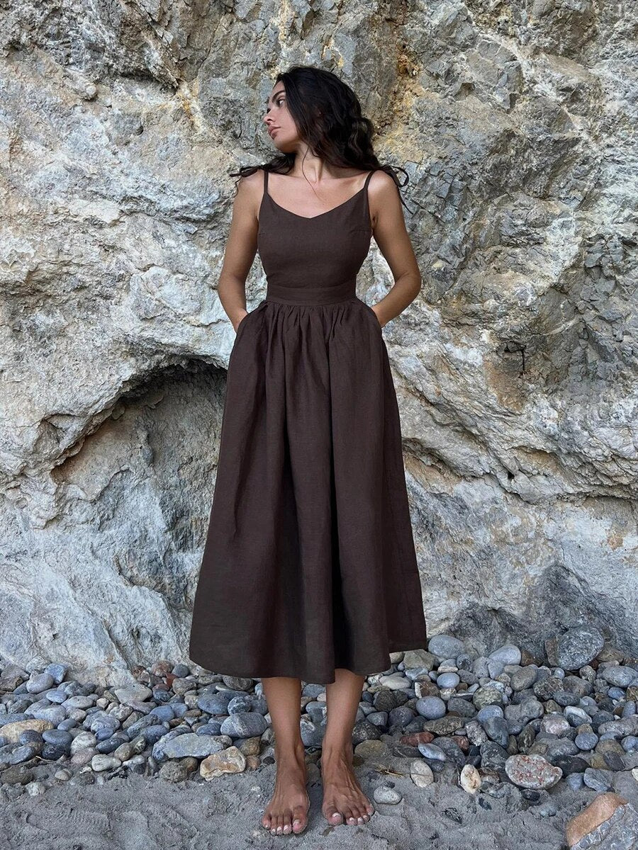 Serelle | Leichtes und luftiges Sommerkleid aus Leinen für Frauen