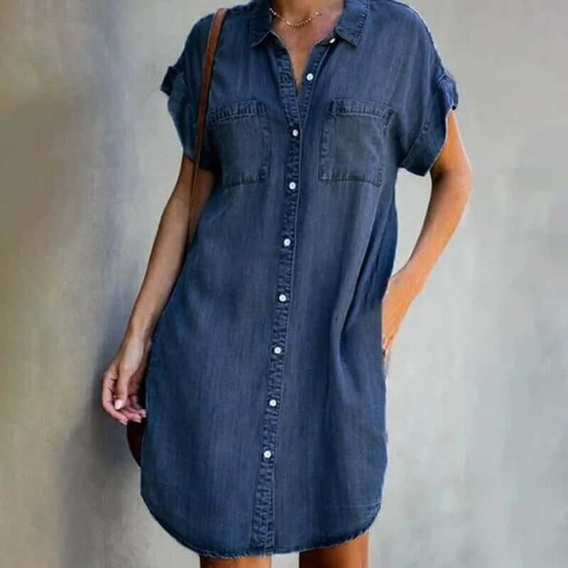 Sleevia | Stilvolles Denim-Kleid mit Bauchkaschierung