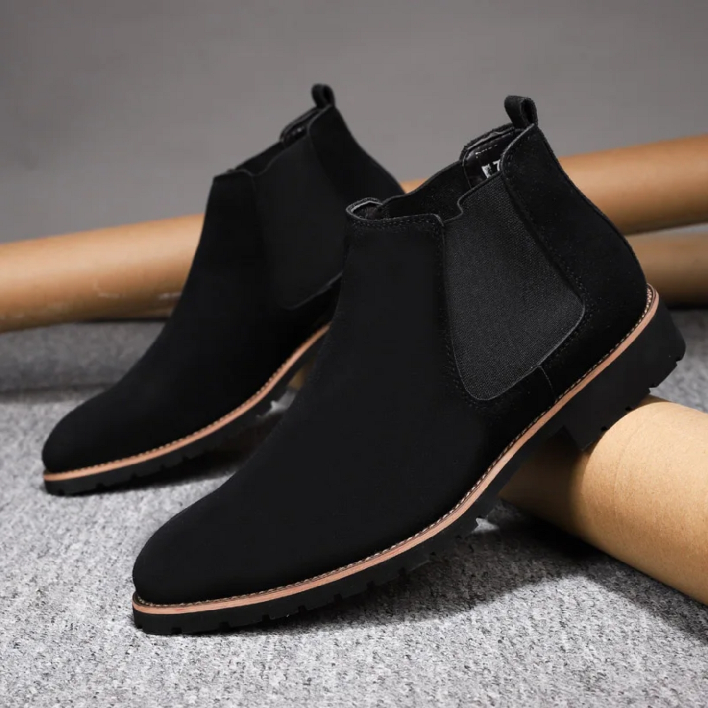 Icelyn | Herren Chelsea Boots aus edlem Leder mit rutschfester Profilsohle und elastischen Seiteneinsätzen