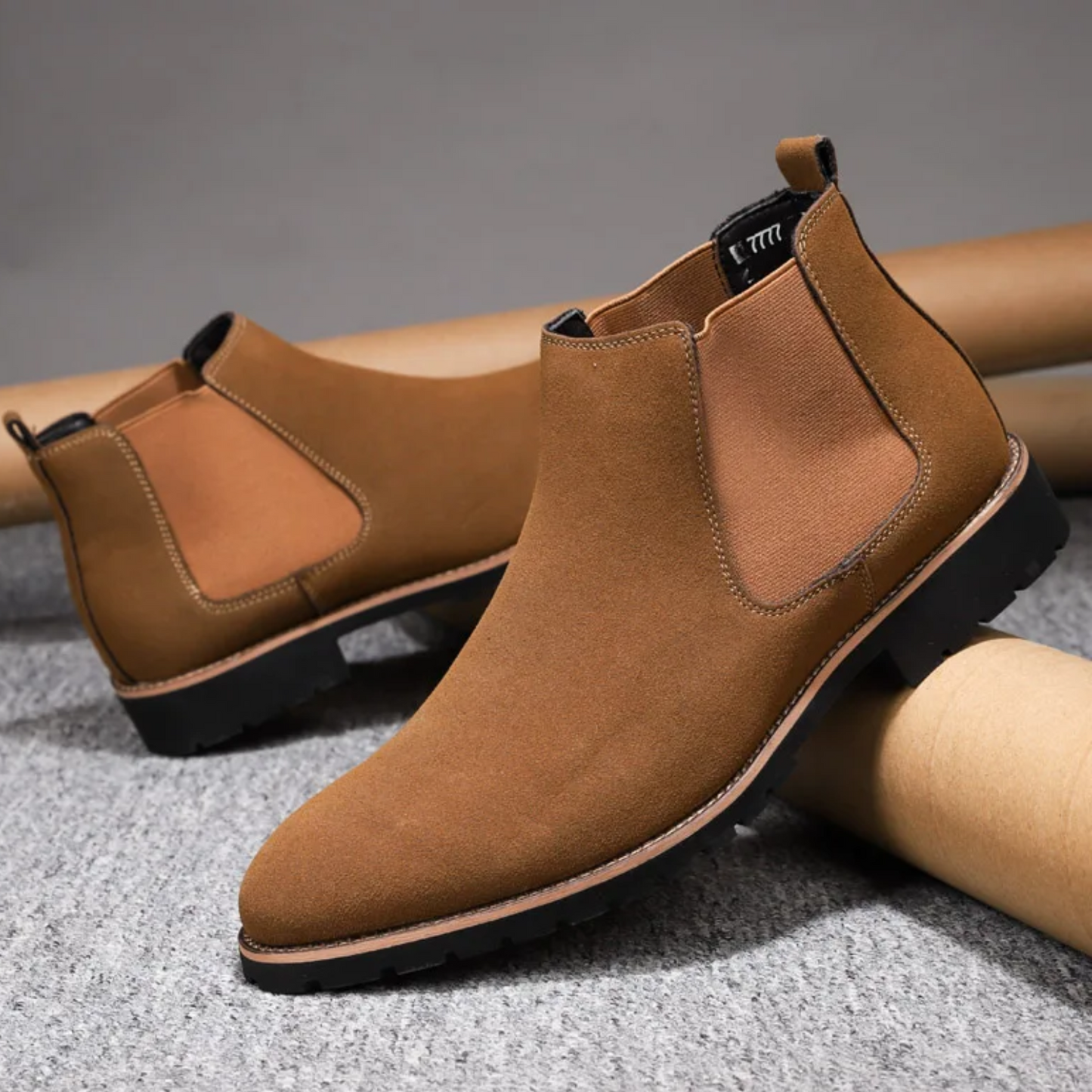 Icelyn | Herren Chelsea Boots aus edlem Leder mit rutschfester Profilsohle und elastischen Seiteneinsätzen