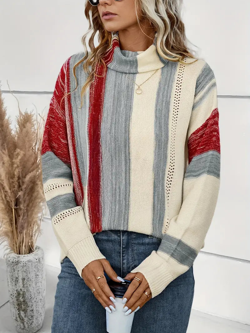 Eva |Pullover mit hohem Kragen aus Premiumgarn für mühelosen Stil