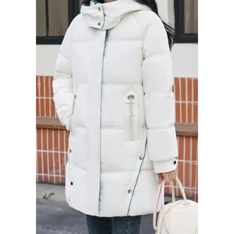 Frostella | Damen Winterjacke mit Kapuze, Weich Gefüttert und Robuster Stoff, Mit Praktischen Reißverschlusstaschen