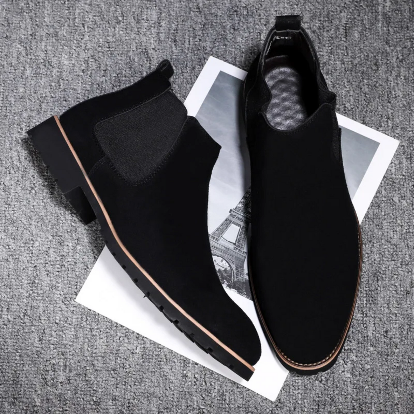Icelyn | Herren Chelsea Boots aus edlem Leder mit rutschfester Profilsohle und elastischen Seiteneinsätzen