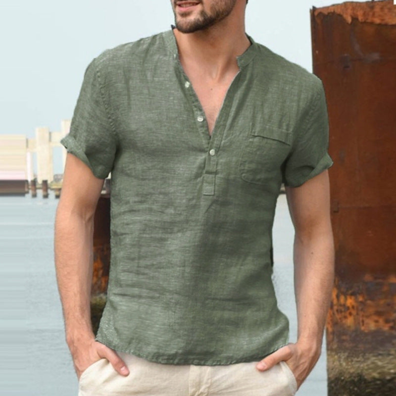 Trendluxe | Herren Kurzarm-Leinenhemd für angenehmen Sommerkomfort