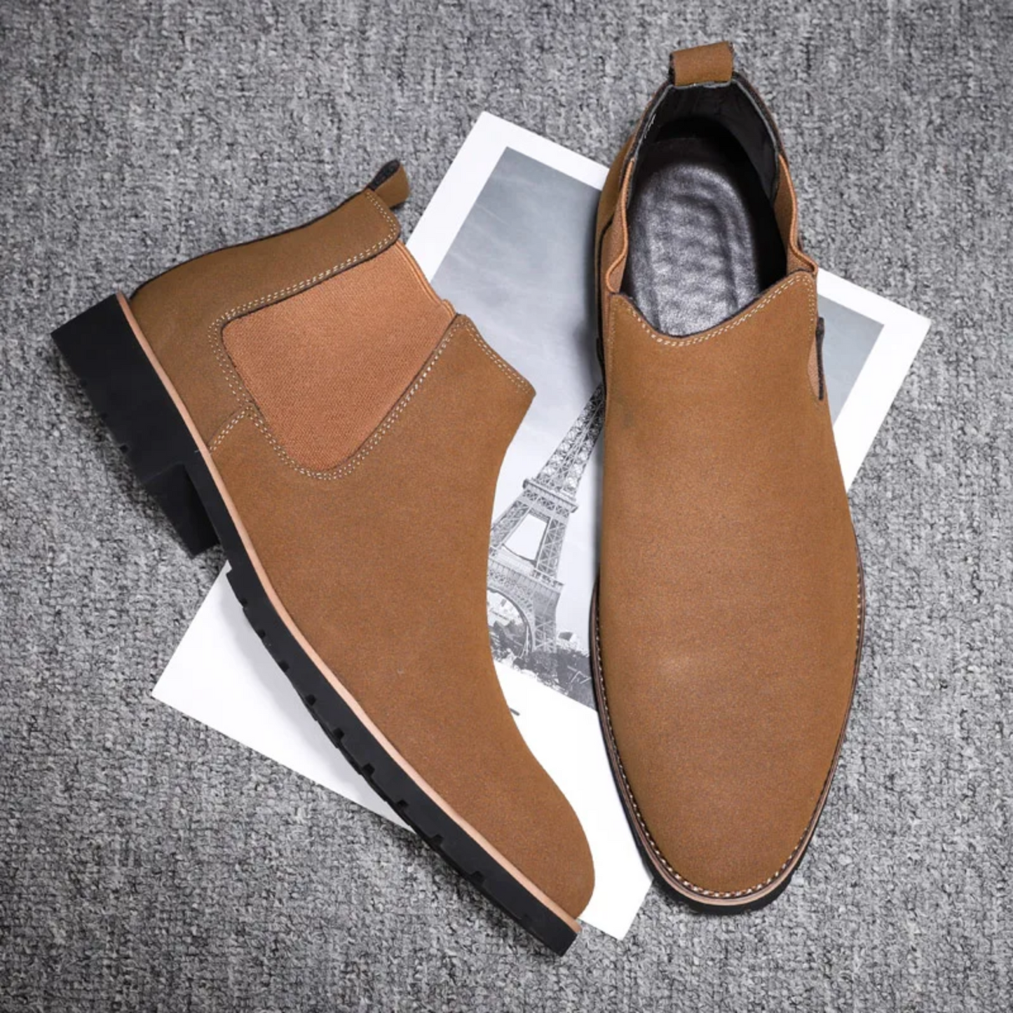 Icelyn | Herren Chelsea Boots aus edlem Leder mit rutschfester Profilsohle und elastischen Seiteneinsätzen