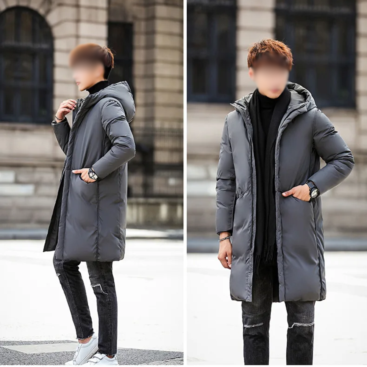 Glaciara | Leichter Herren Wintermantel mit Kapuze – Gepolsterte Winterjacke für kalte Tage