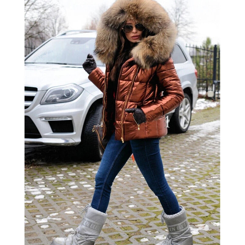 Felicia | Damen Winterjacke mit Kapuze, Kunstfellfutter und Wasserfest – Perfekte Wärme und Schutz für den Winter