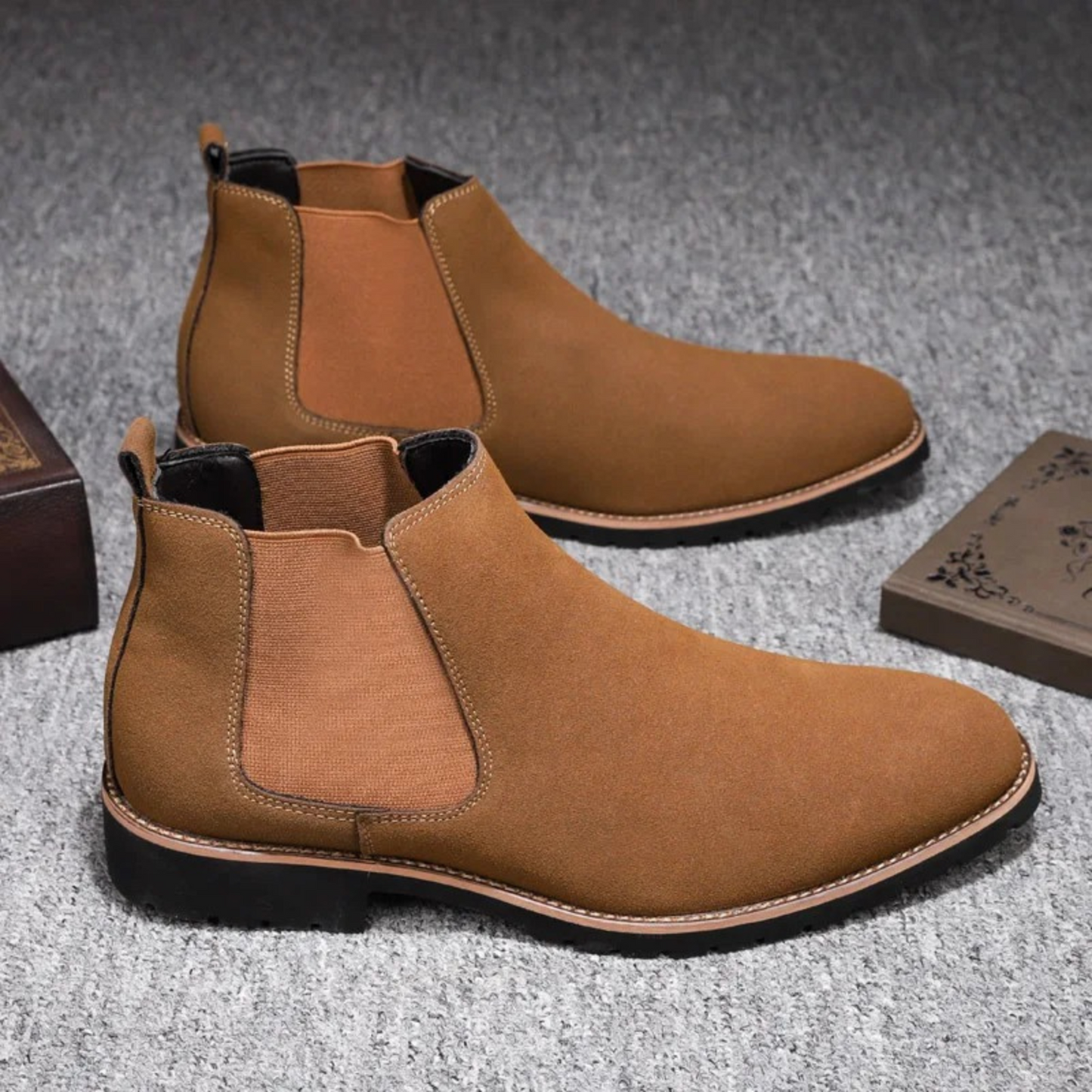 Icelyn | Herren Chelsea Boots aus edlem Leder mit rutschfester Profilsohle und elastischen Seiteneinsätzen