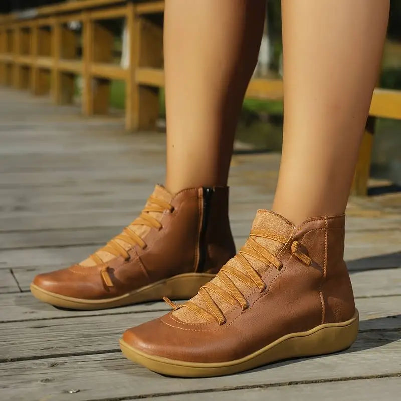 Yarnix | Damen-Schnürstiefeletten mit Reißverschluss und stilvollem, modernem Design