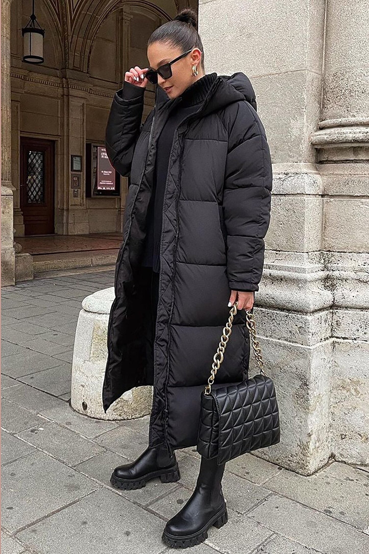 Fuzzify | Langer Puffer-Wintermantel mit elegantem Design
