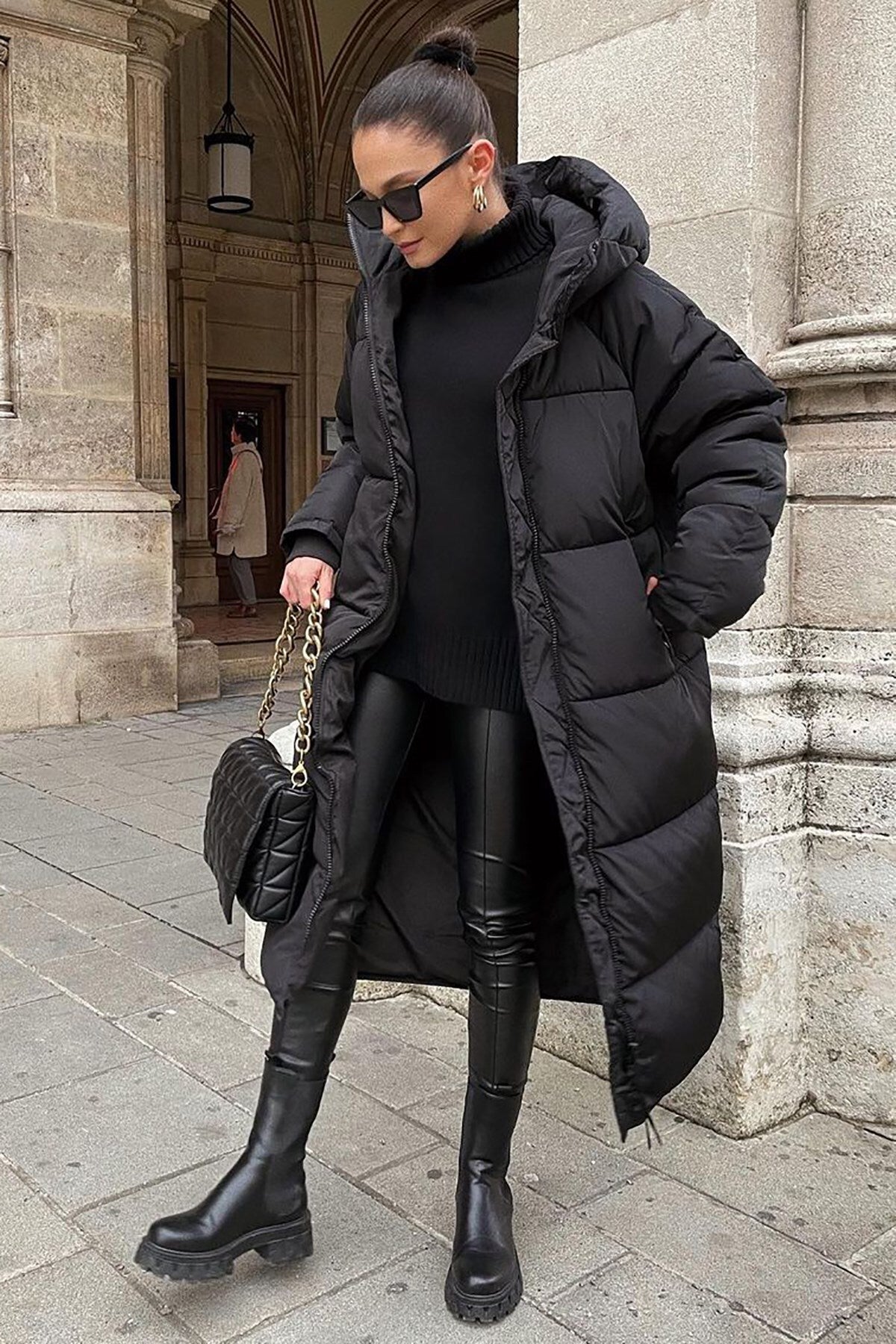 Fuzzify | Langer Puffer-Wintermantel mit elegantem Design