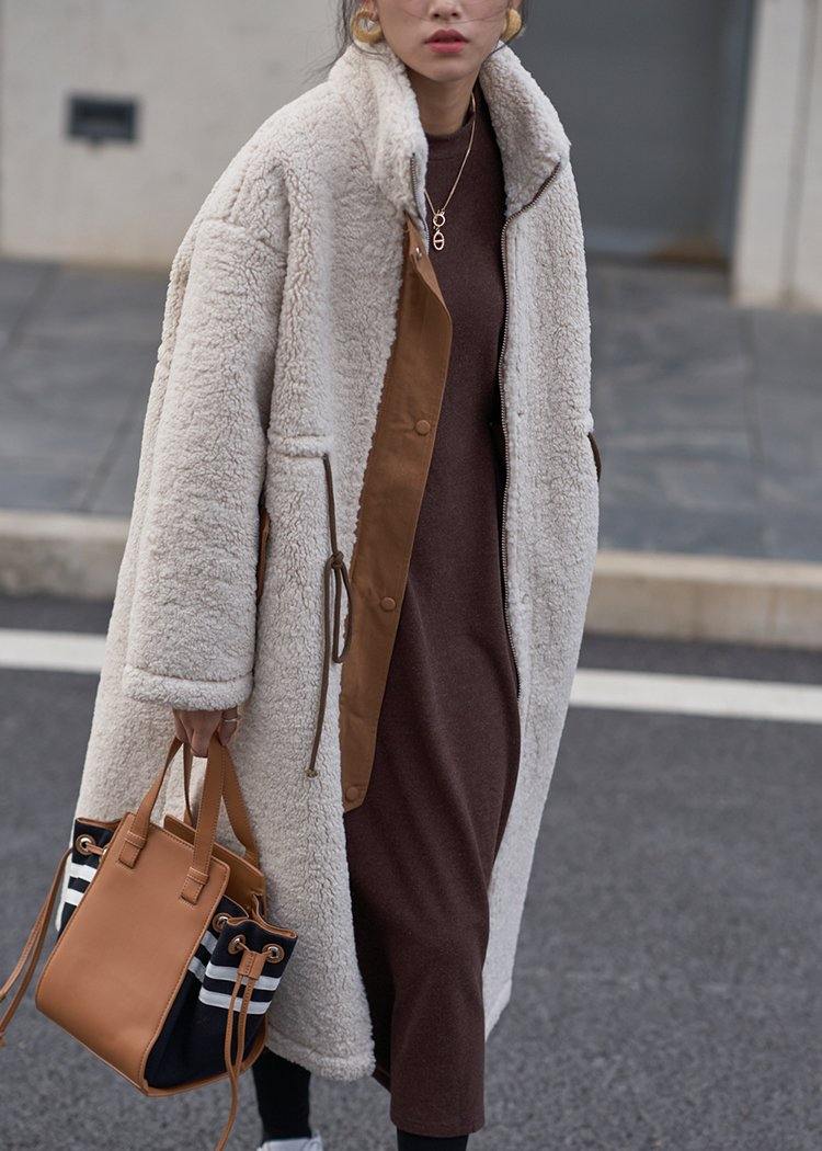 Glacera | Plus-Size Winter-Wollmantel mit Hohem Kragen und Verstellbarem Kordelzug