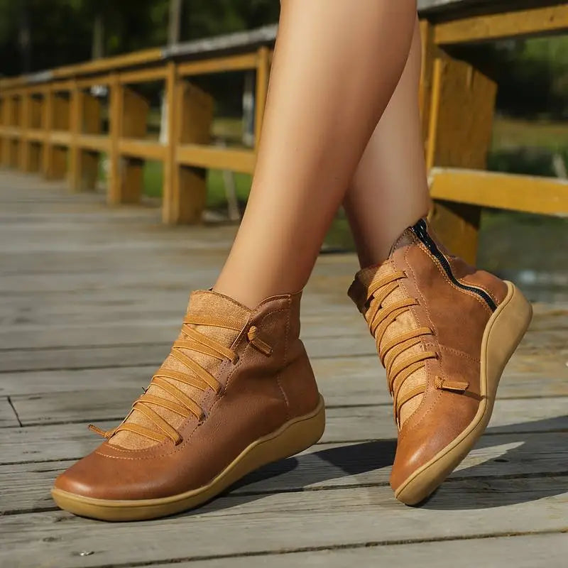 Yarnix | Damen-Schnürstiefeletten mit Reißverschluss und stilvollem, modernem Design