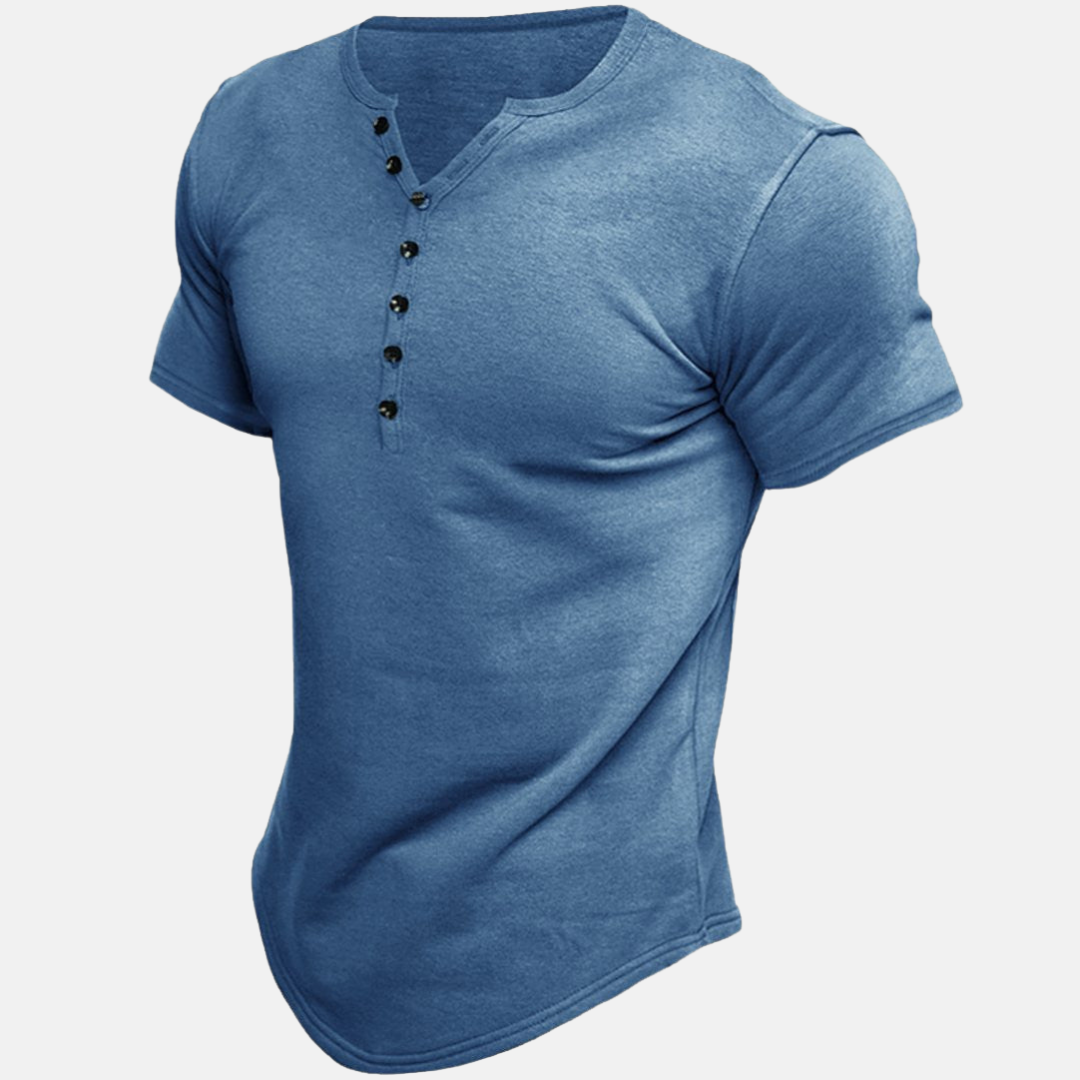 Solique | Klassisches Slim-Fit Henley-Shirt für Herren mit Knöpfen – Perfekte Kombination aus Stil und Komfort