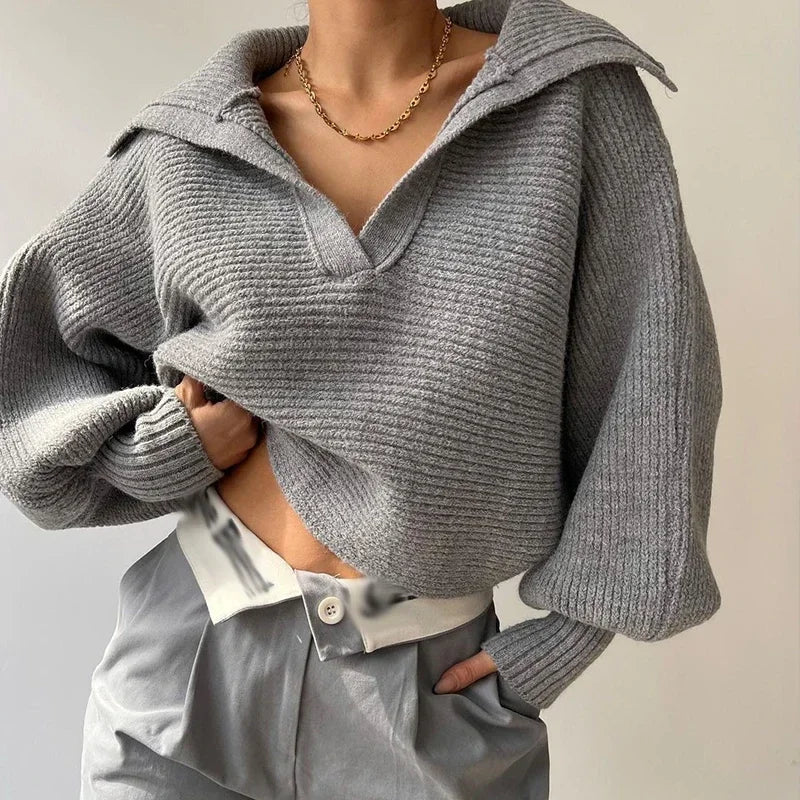 Liana | Damen V-Ausschnitt Pullover – Lässig und Elegant für den Alltag