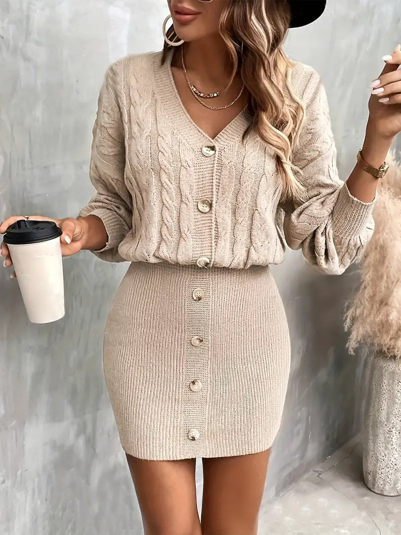 Silvory | Elegantes Bodycon-Kleid mit femininem V-Ausschnitt