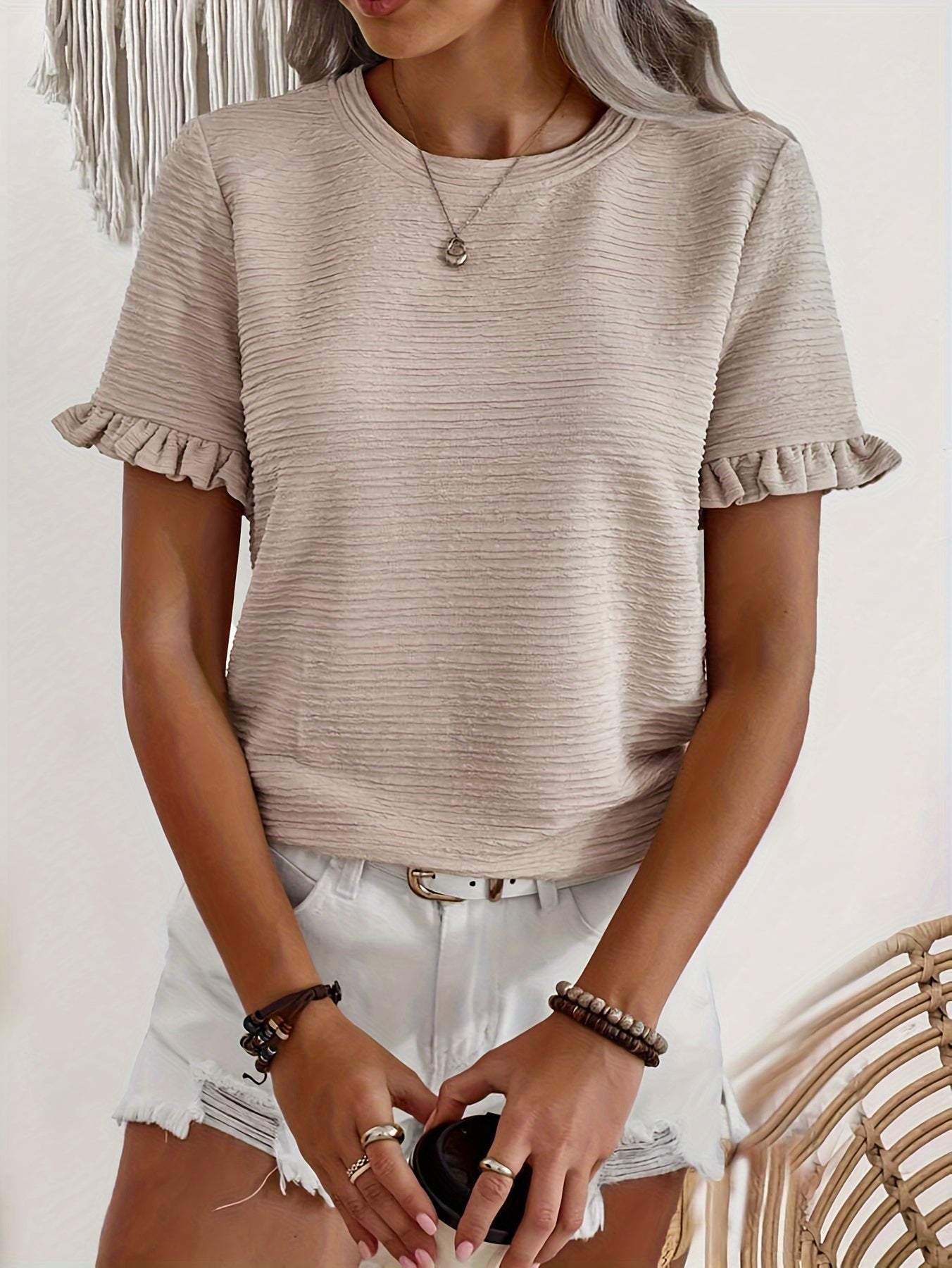 Elara | Bluse mit Rüschenärmeln für Damen