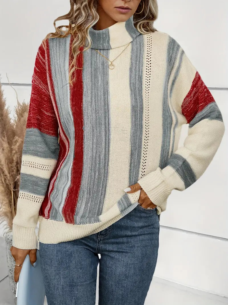 Eva |Pullover mit hohem Kragen aus Premiumgarn für mühelosen Stil