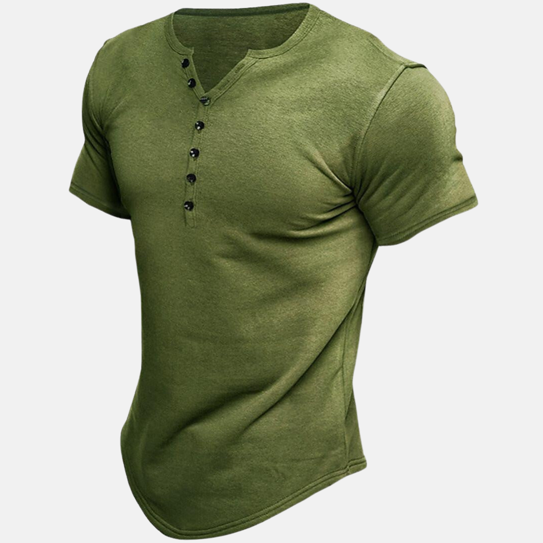 Solique | Klassisches Slim-Fit Henley-Shirt für Herren mit Knöpfen – Perfekte Kombination aus Stil und Komfort