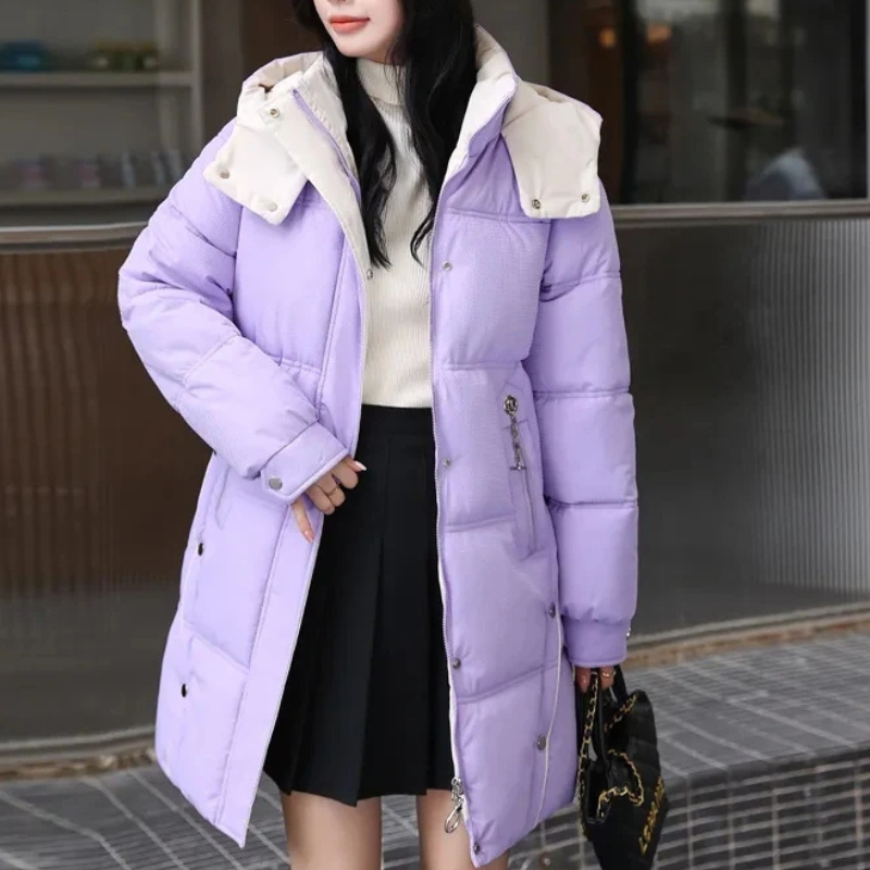 Frostella | Damen Winterjacke mit Kapuze, Weich Gefüttert und Robuster Stoff, Mit Praktischen Reißverschlusstaschen