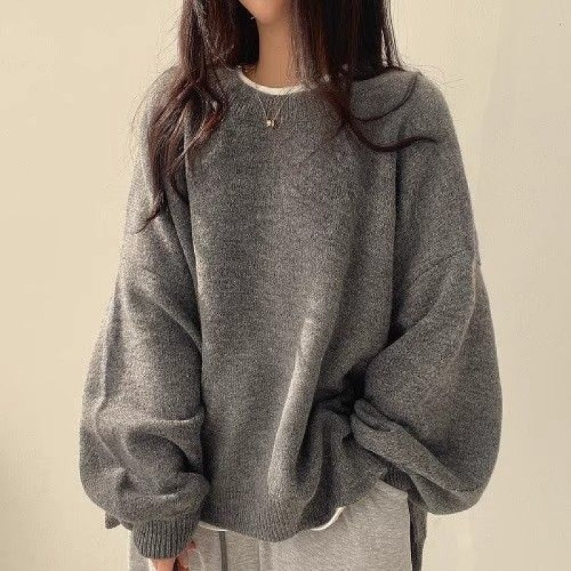 KnitEase | Laternenärmel Strickpullover für Damen