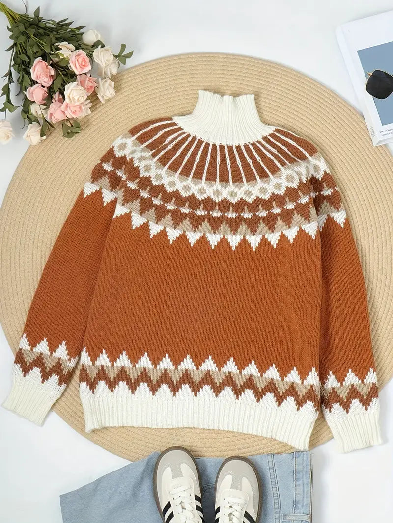 KnitCraft| Pariser Vintage-Schick Rollkragenpullover