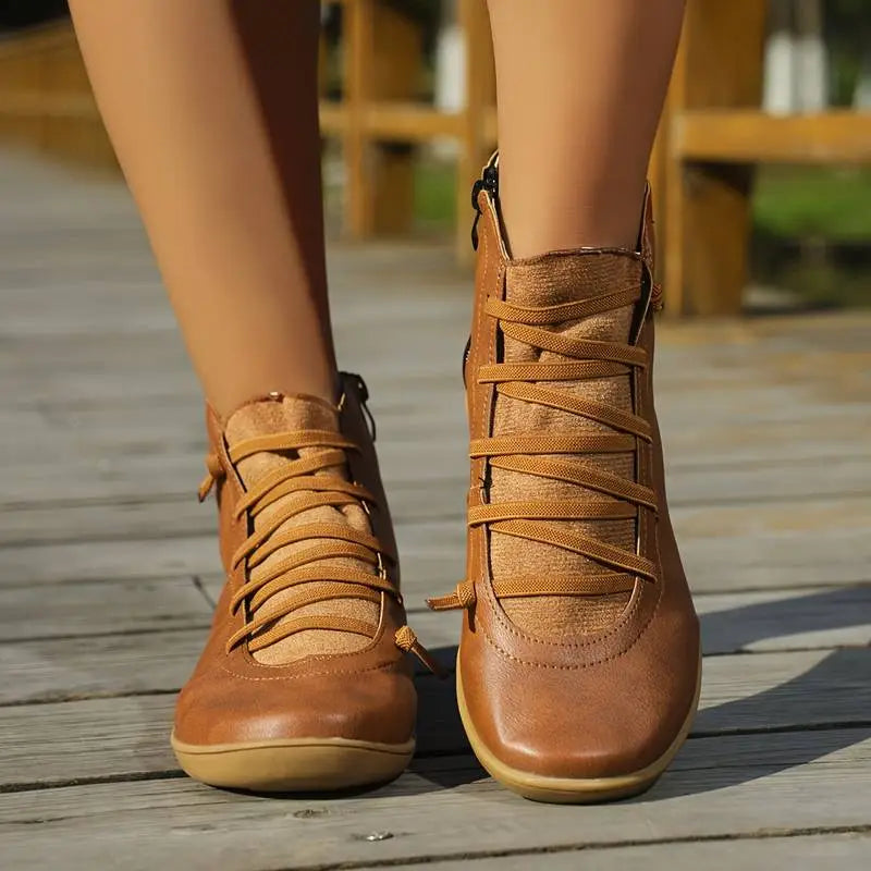 Yarnix | Damen-Schnürstiefeletten mit Reißverschluss und stilvollem, modernem Design