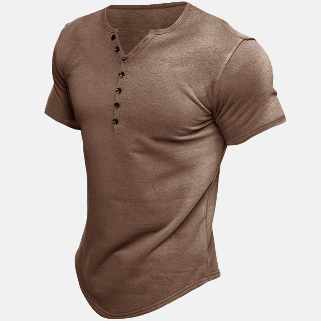 Solique | Klassisches Slim-Fit Henley-Shirt für Herren mit Knöpfen – Perfekte Kombination aus Stil und Komfort