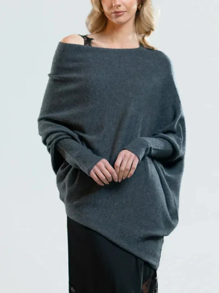 Valentina | Damen Off-Shoulder Pullover – Stilvolles asymmetrisches Design für jeden Anlass