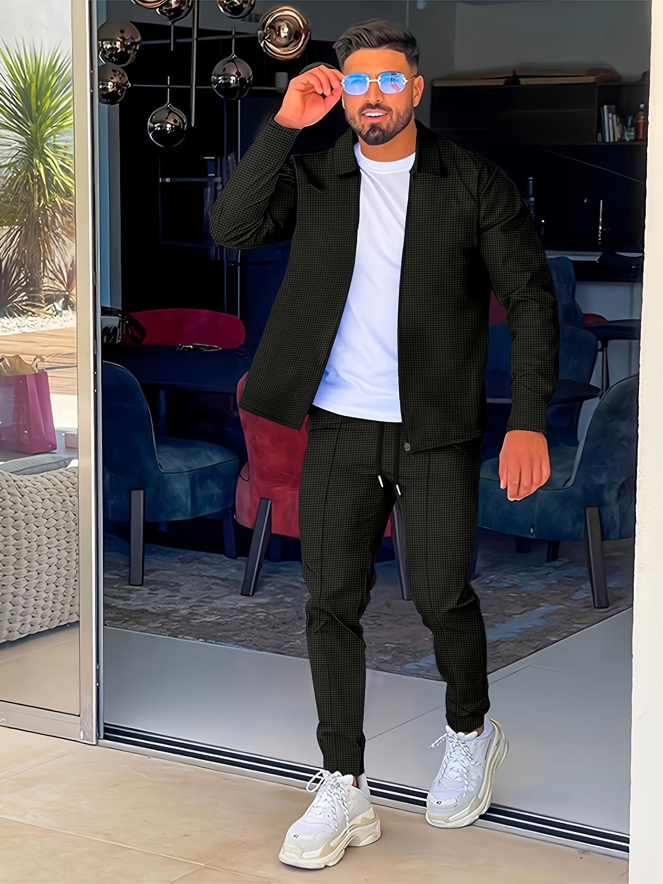 Elara | Modischer Trainingsanzug für Herren mit durchgehendem Reißverschluss und Hosen mit Kordelzug