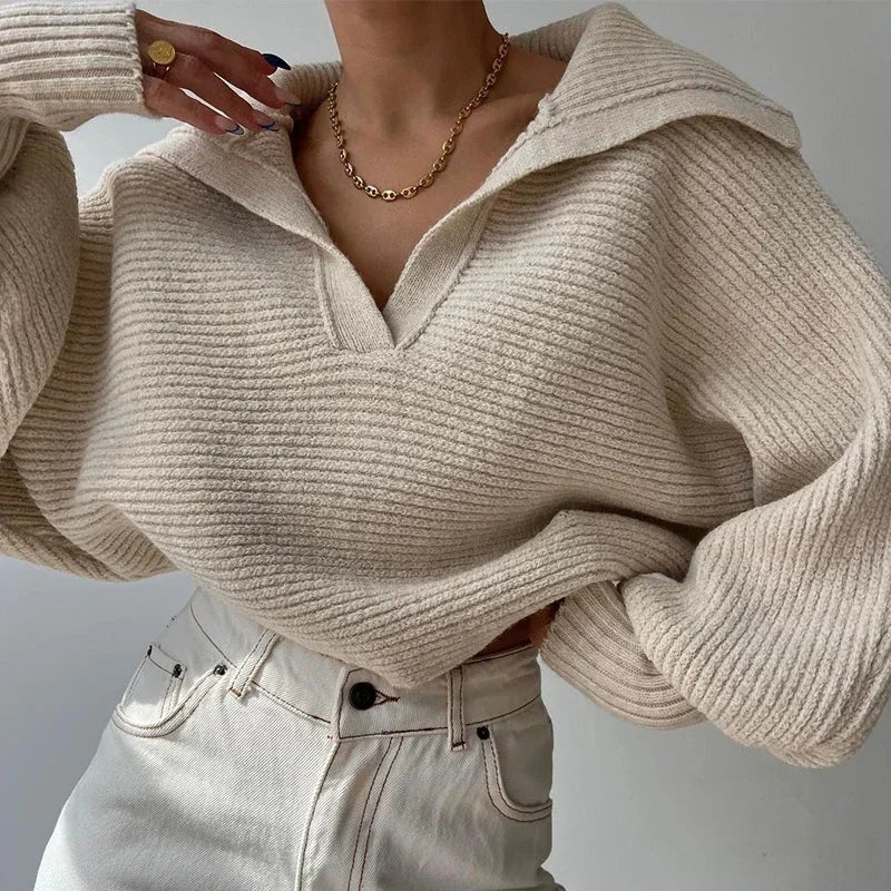 Liana | Damen V-Ausschnitt Pullover – Lässig und Elegant für den Alltag