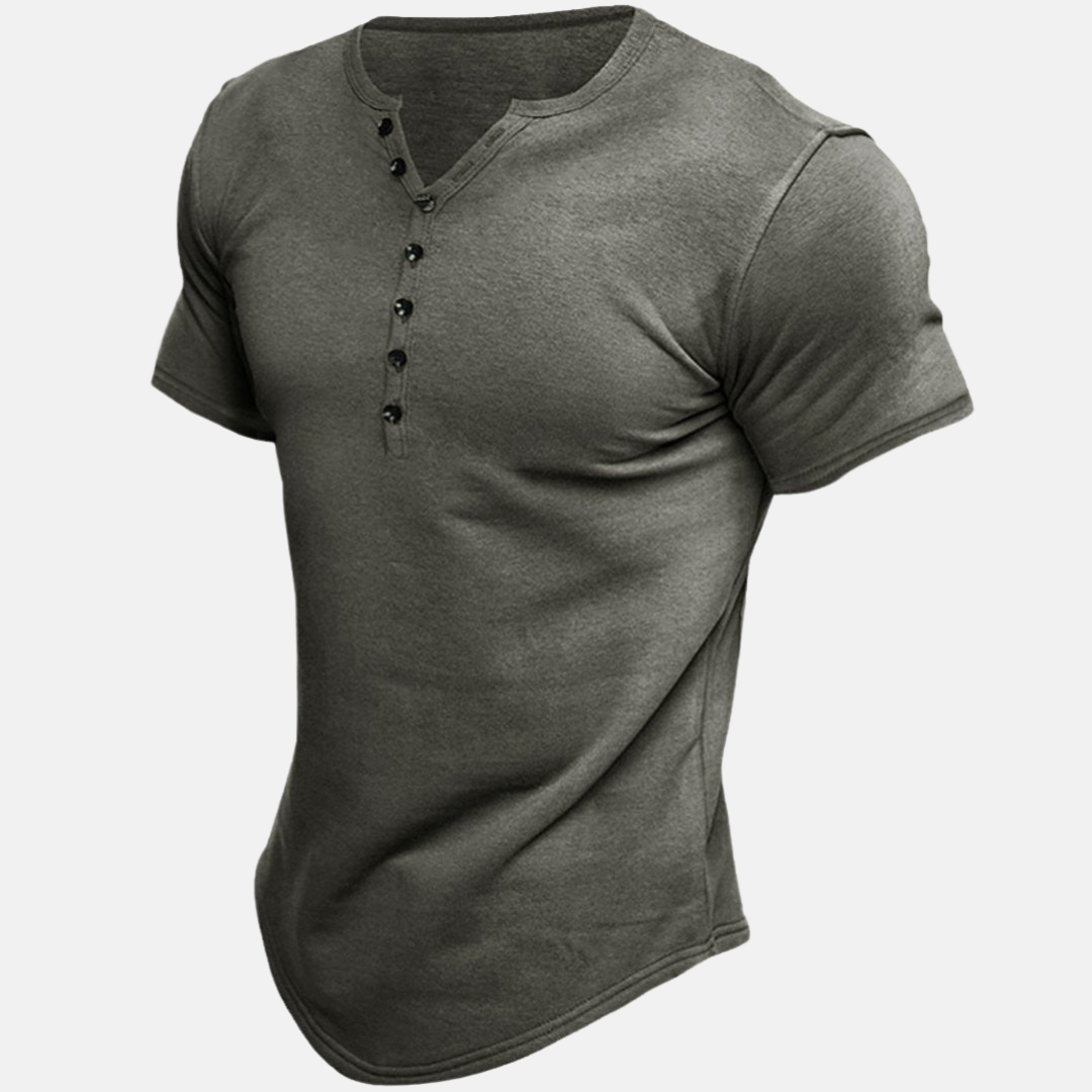 Solique | Klassisches Slim-Fit Henley-Shirt für Herren mit Knöpfen – Perfekte Kombination aus Stil und Komfort