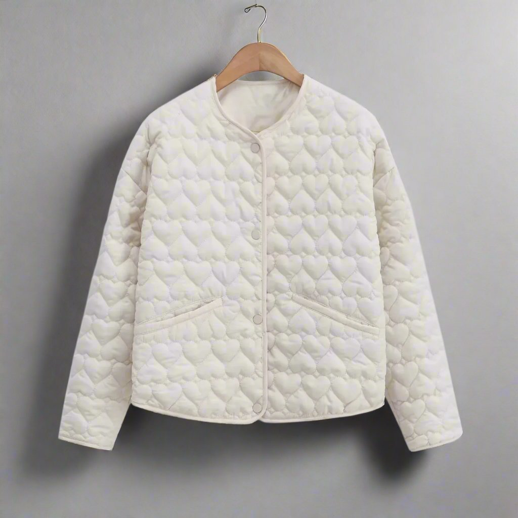 Quiltex | Gequiltete Damenjacke mit stilvollem Herzmuster
