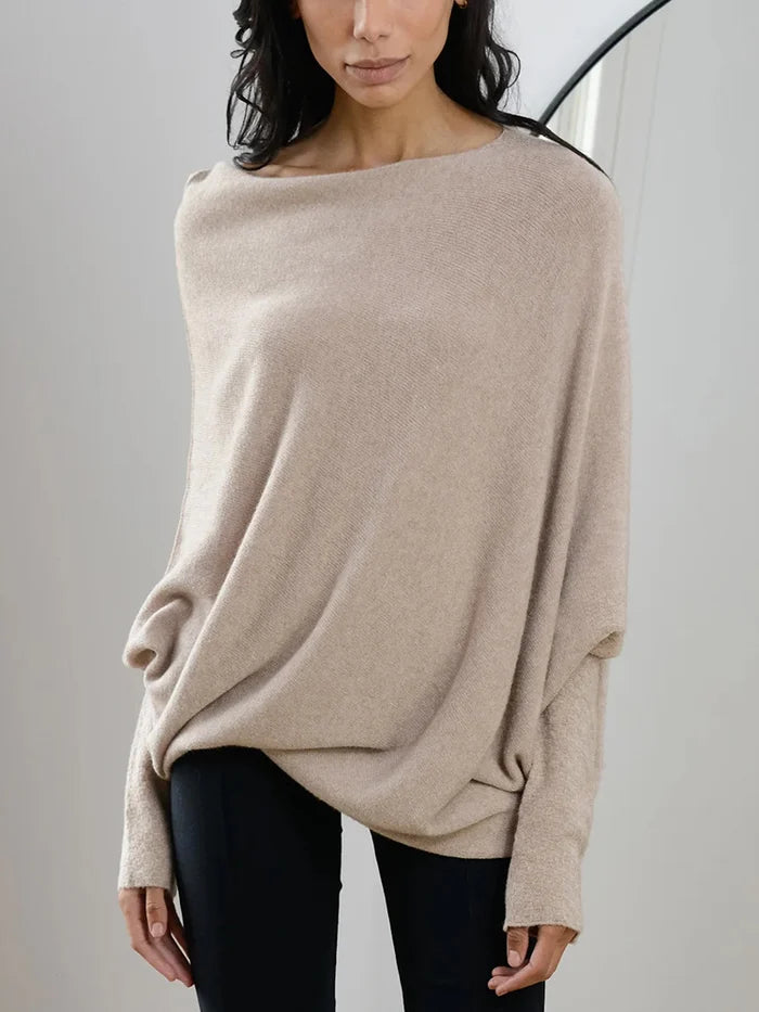 Valentina | Damen Off-Shoulder Pullover – Stilvolles asymmetrisches Design für jeden Anlass