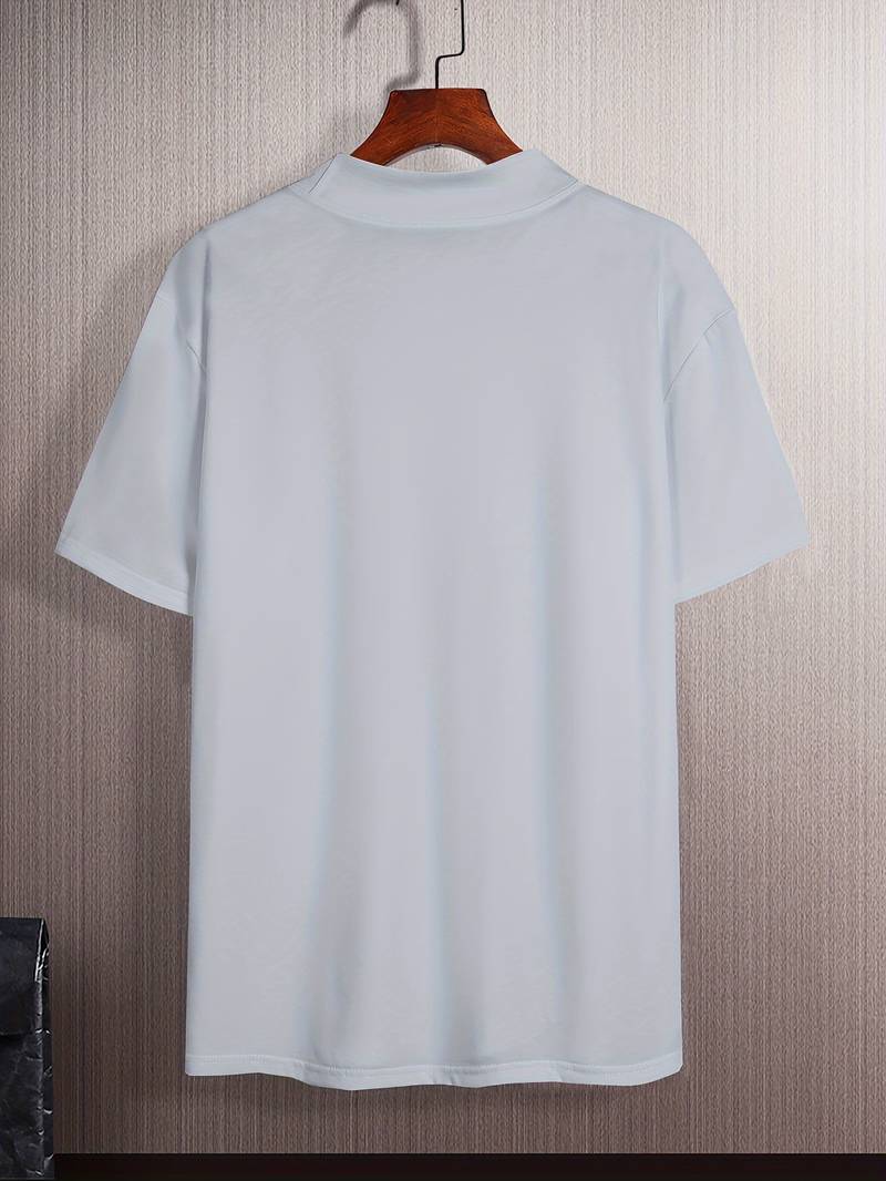 Glamora | Anspruchsvolles T-Shirt mit hohem Kragen und schmaler Passform