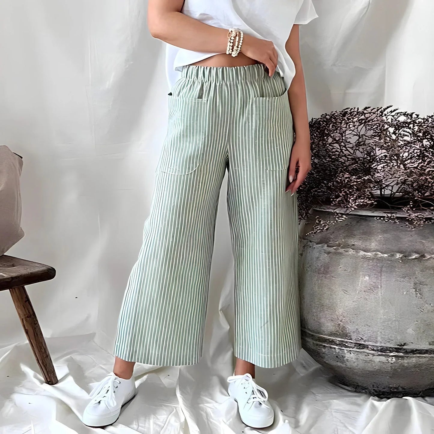 Glide™ - Gestreifte Palazzo-Hose mit Weiten Beinen