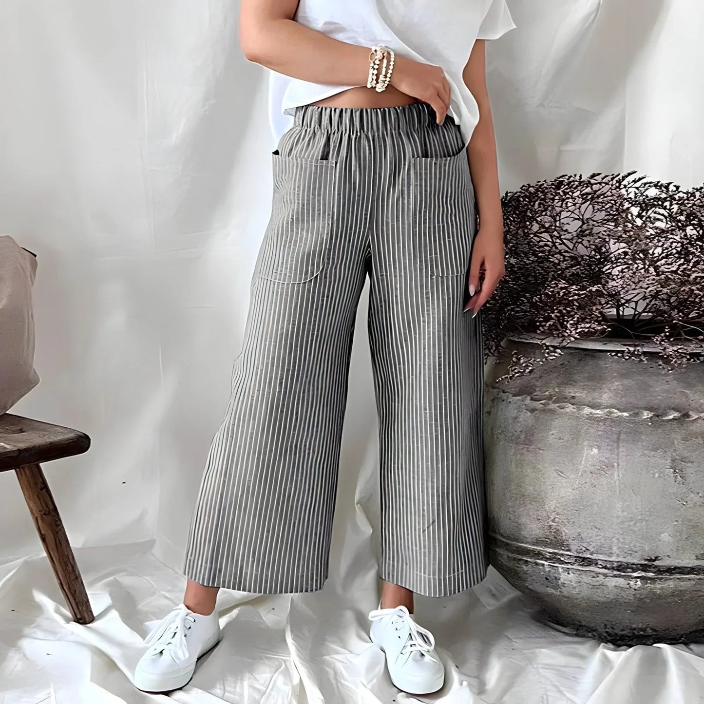 Glide™ - Gestreifte Palazzo-Hose mit Weiten Beinen