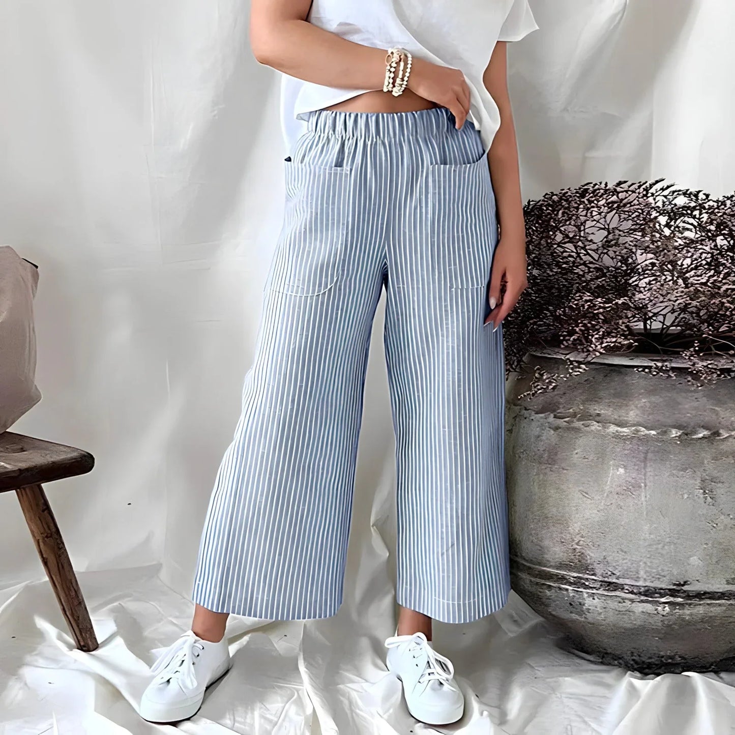 Glide™ - Gestreifte Palazzo-Hose mit Weiten Beinen