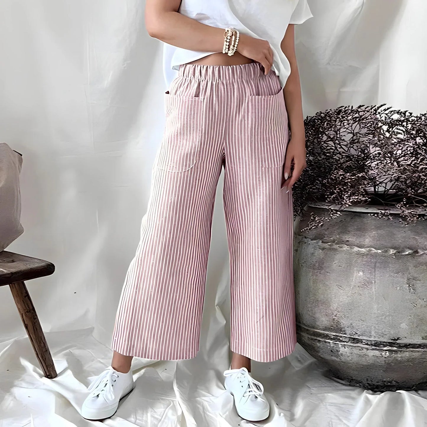 Glide™ - Gestreifte Palazzo-Hose mit Weiten Beinen