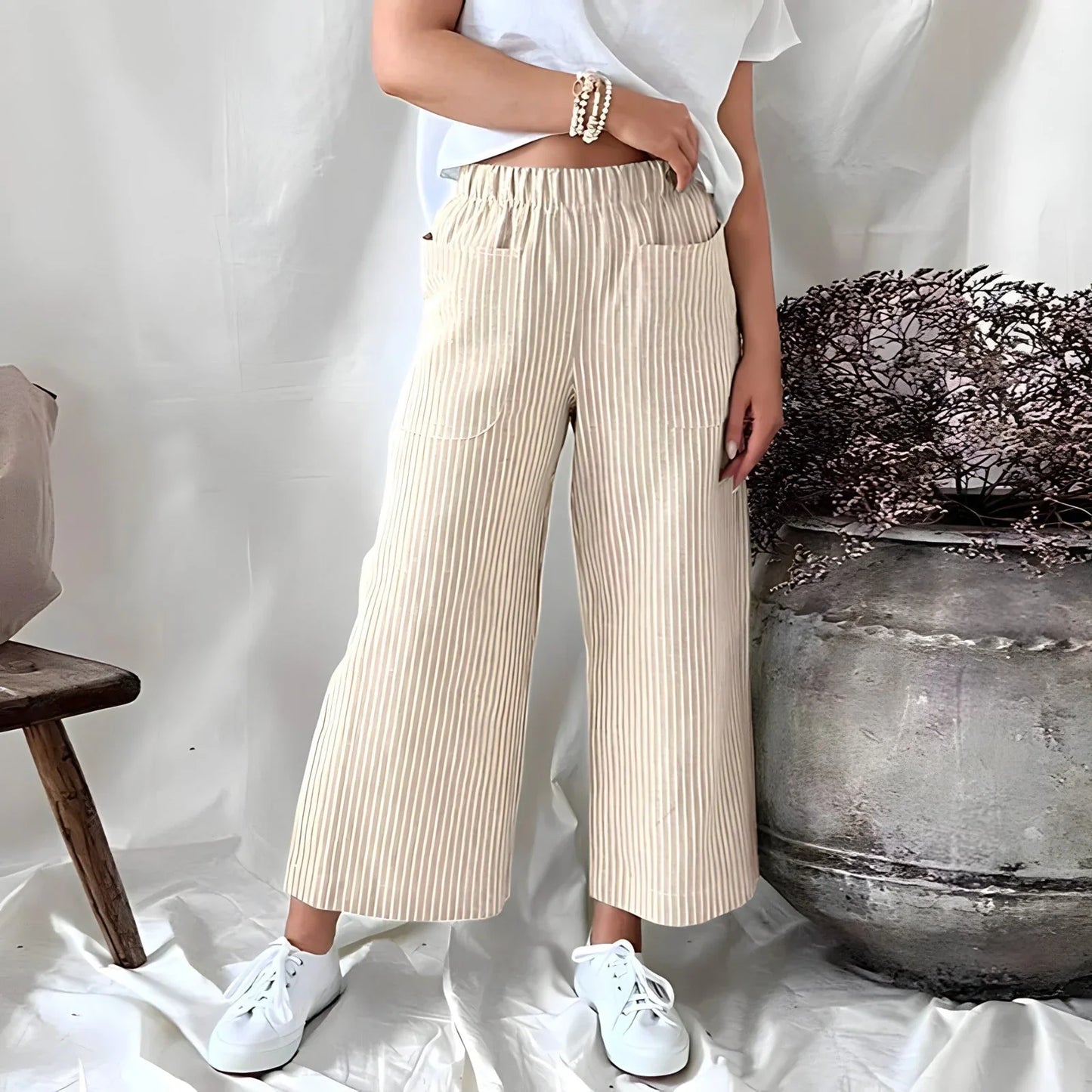 Glide™ - Gestreifte Palazzo-Hose mit Weiten Beinen
