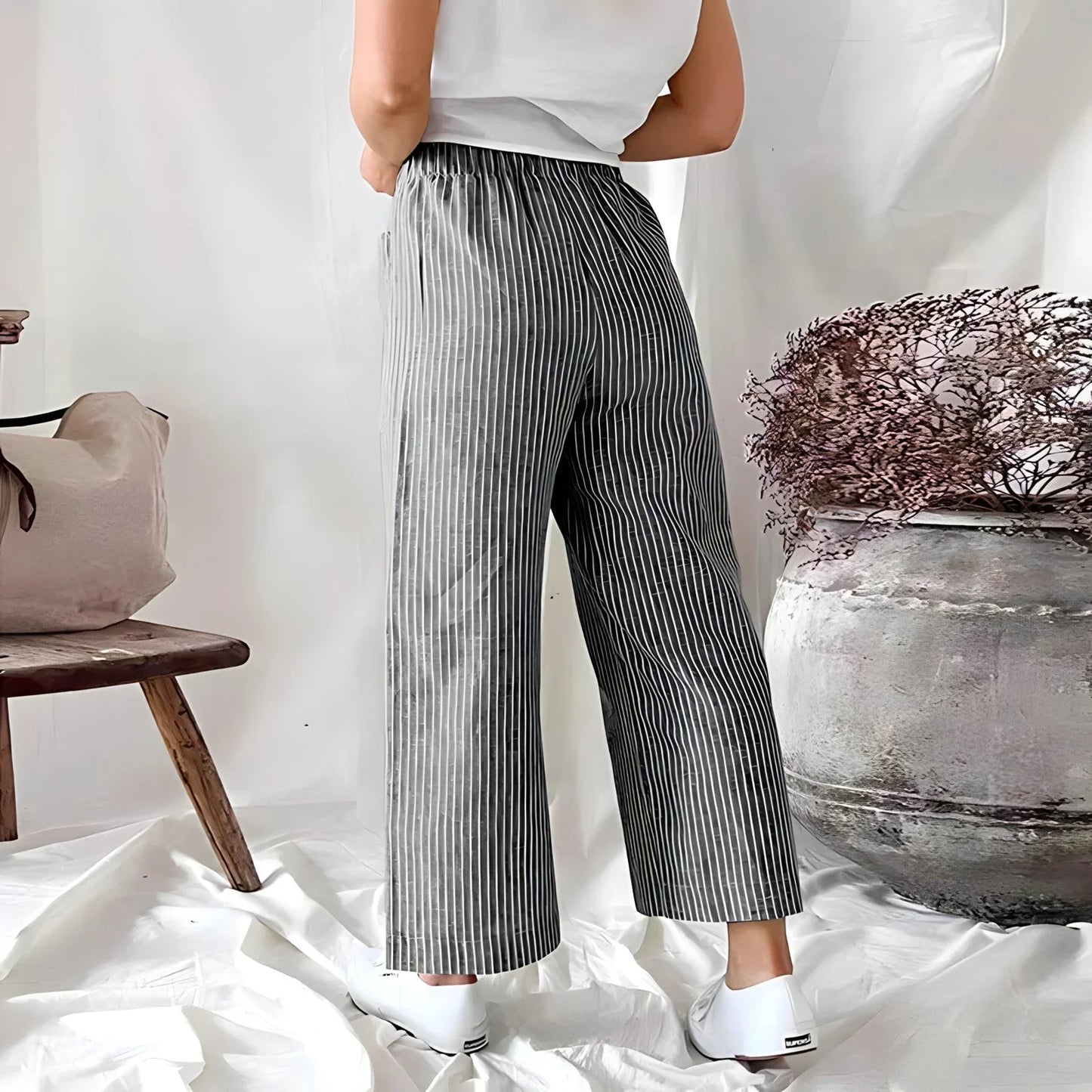 Glide™ - Gestreifte Palazzo-Hose mit Weiten Beinen