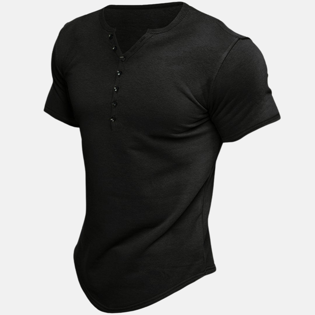 Solique | Klassisches Slim-Fit Henley-Shirt für Herren mit Knöpfen – Perfekte Kombination aus Stil und Komfort