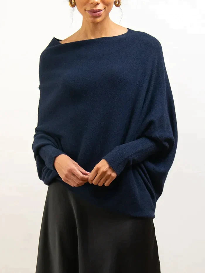 Valentina | Damen Off-Shoulder Pullover – Stilvolles asymmetrisches Design für jeden Anlass