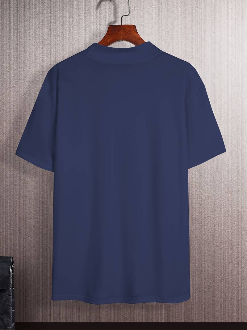 Glamora | Anspruchsvolles T-Shirt mit hohem Kragen und schmaler Passform