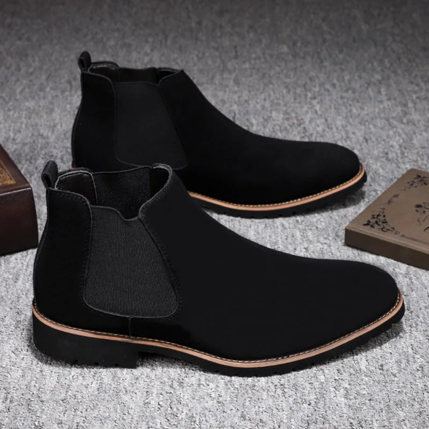 Icelyn | Herren Chelsea Boots aus edlem Leder mit rutschfester Profilsohle und elastischen Seiteneinsätzen