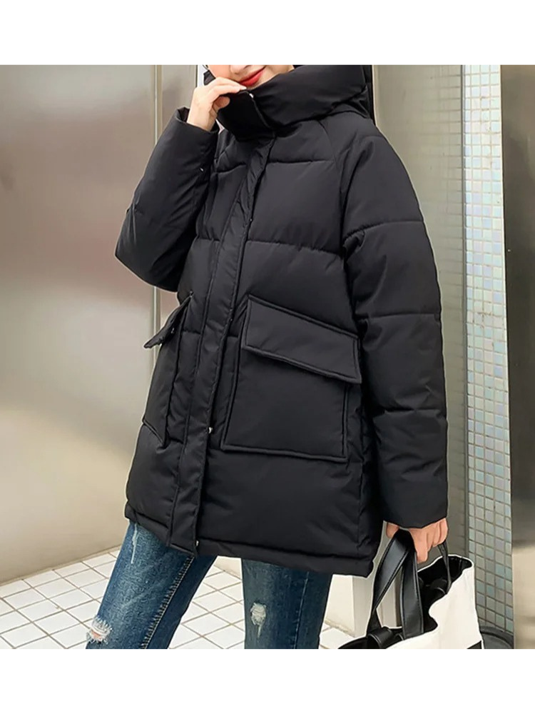 Chillore | Warm Winterjacke für Damen mit Kapuze, Wattierung und praktischen Taschen – Ideal für kalte Tage