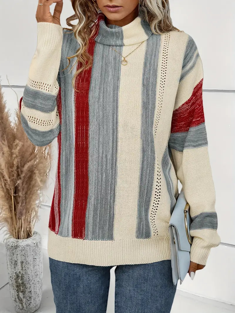 Eva |Pullover mit hohem Kragen aus Premiumgarn für mühelosen Stil