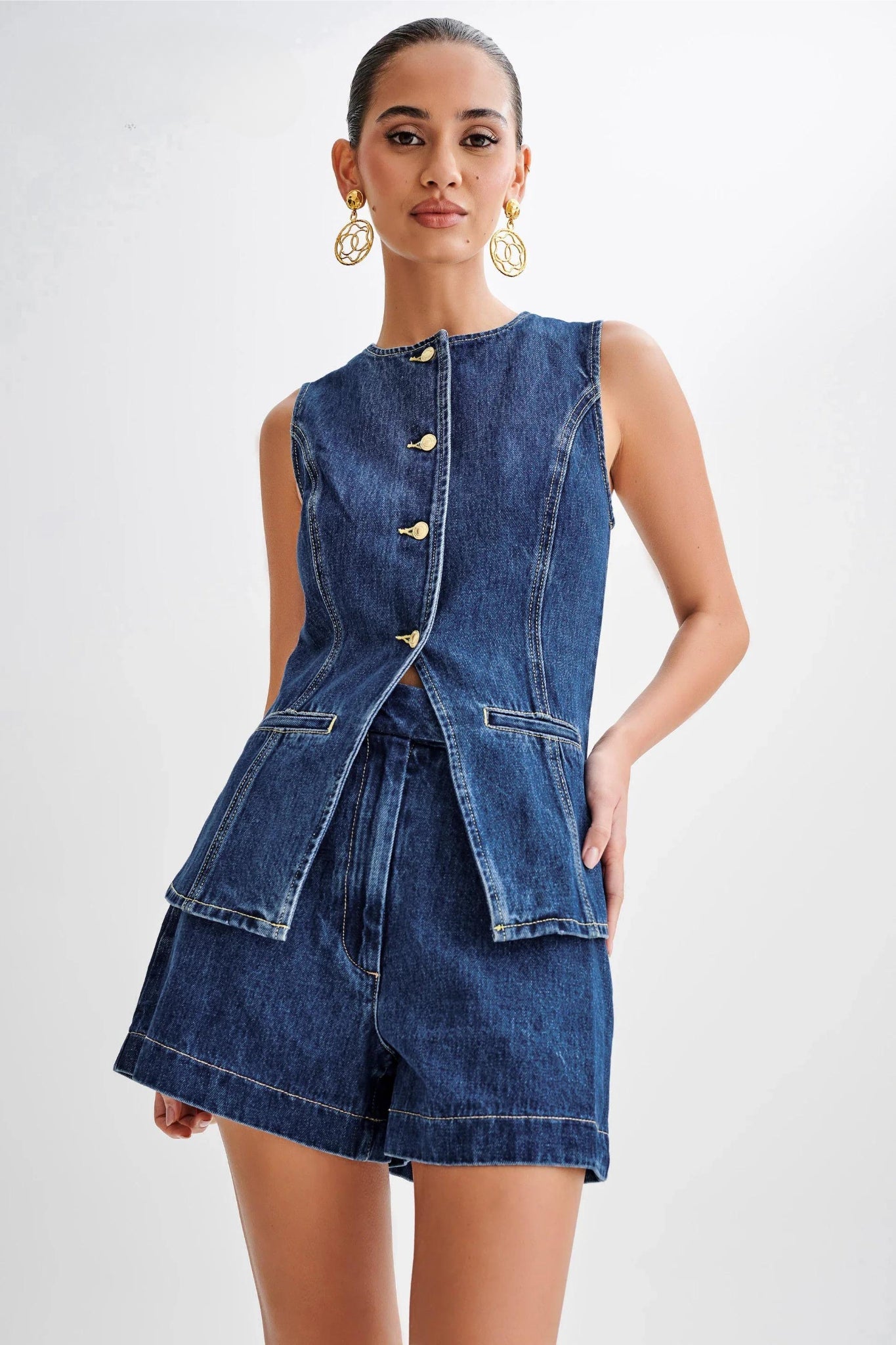 Floriel | Elegantes Zweiteiliges Denim-Set für Damen